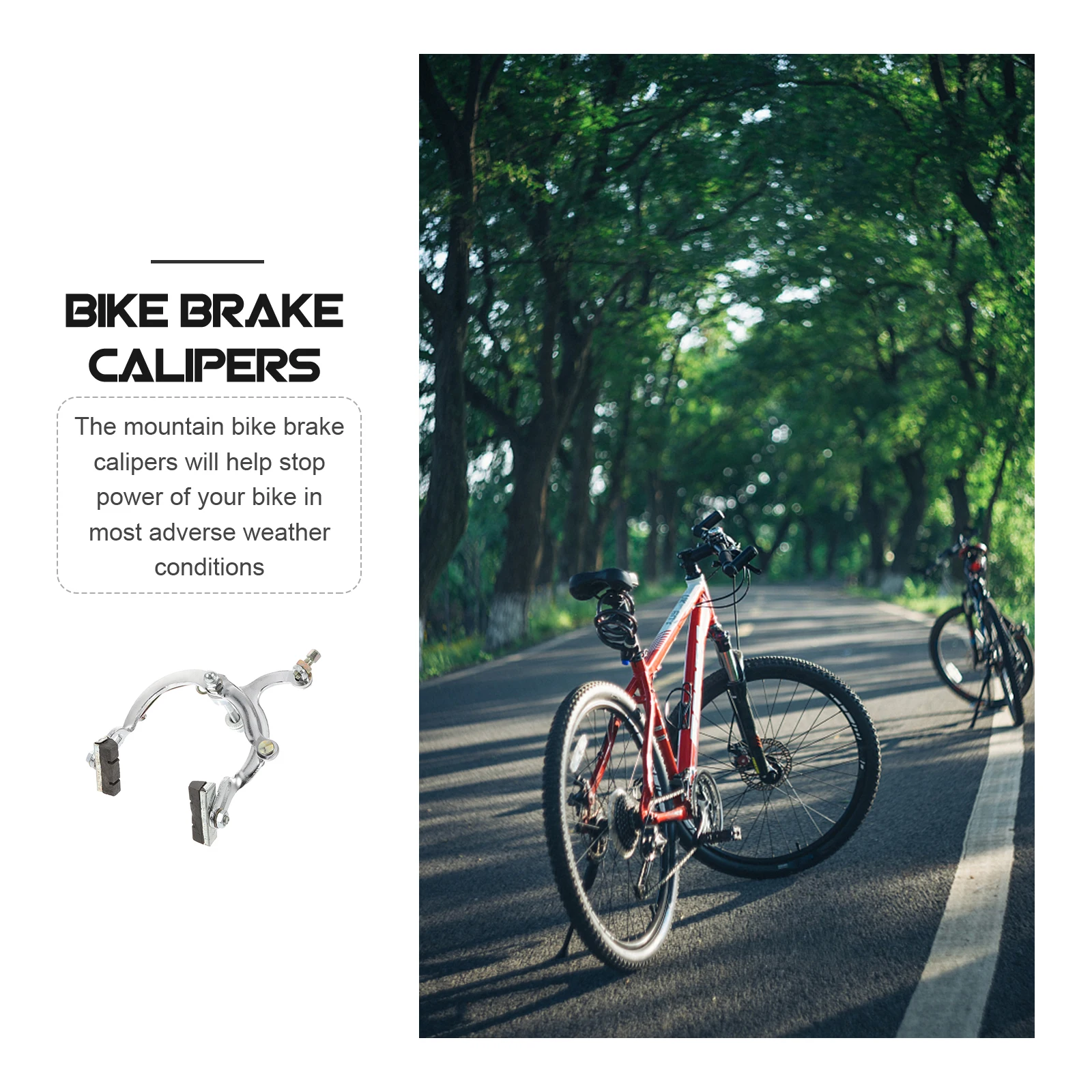 

2Pcs Bike Brake Calipers Wear-Resistant Rubber Metal Pads Long-Lasting Braking Effect Quiet Cycling Brake Replacement Parts
