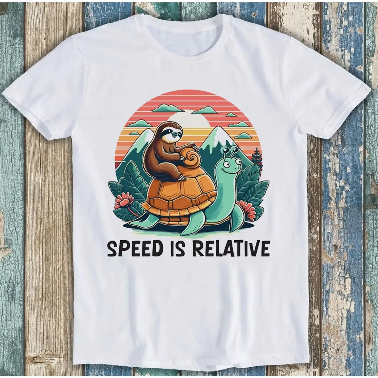 Speed is Relative Sloth Tortoise Meme Funny T Shirt 1869 vintage Washed designer clothes Top For Everyday Wear Stretched