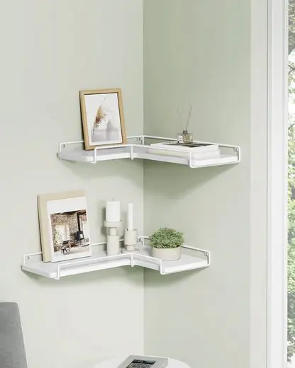 VASAGLE Corner Shelf Wall shelf L-shaped corner shelf set of 2 Industrial design