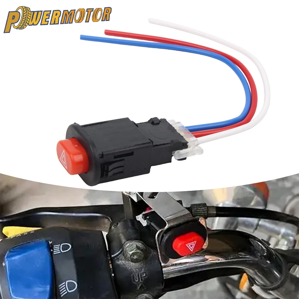 Motorcycle Double Flash Switch Hazard Light Flash Warning Scooter Electric Vehicle Emergency Signal Lamp Modified Accessories ﻿