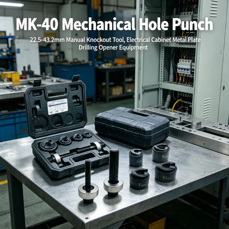 MK-40 Mechanical Hole Punch, 22.5-43.2mm Manual Knockout Tool, Electrical Cabinet Metal Plate Drilling Opener Equipment