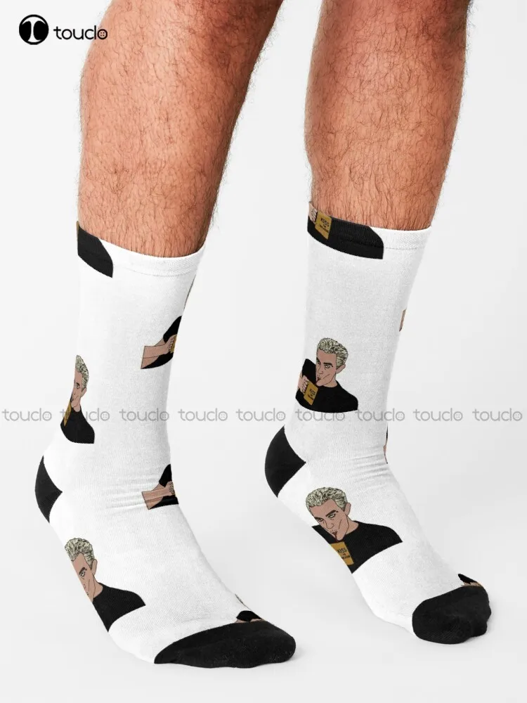 Buffy: Spike Kiss The Librarian Socks Slouchy Socks For Women 360° Digital Print Design Cute Socks  Creative Funny Socks