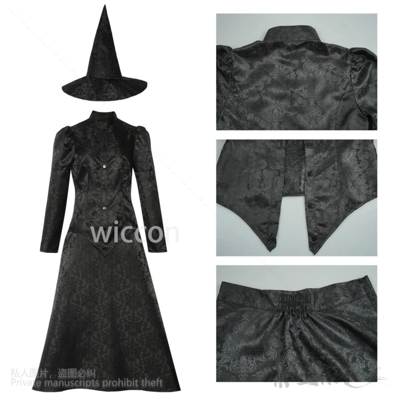 Anime Böse Hexe Film Cosplay Elphaba Schwarze Uniform Anzug Glinda Rosa Lolita Kleid Für Frau Mädchen Perücken Angepasst Halloween