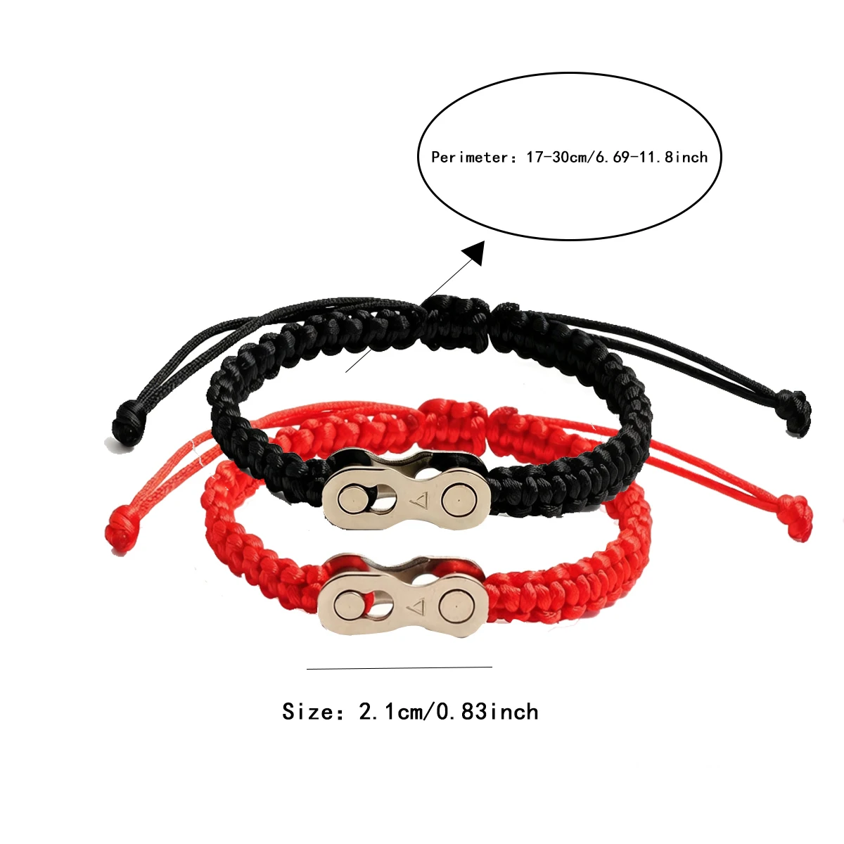 Bicycle Chain Quick‑Link Braided Rope Bracelet, Adjustable Size, Creative European & American Friendship Couple Bracelet