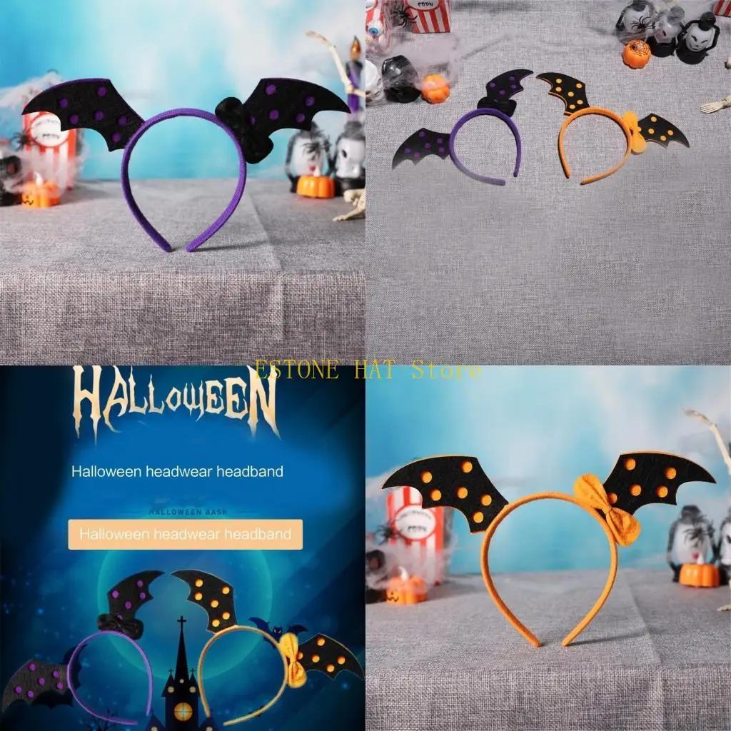 

49MF Carnivals Party Bat Wing Headband Multiple Color Adult Halloween Hairband