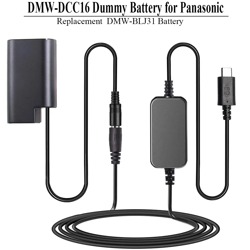 Non Decoding DMW‑DCC16 DC Coupler + USB-C Convertor for Panasonic Lumix DC-S1HGK-K DC-S1RMGK-K DC-S1RGK-K DC-S1MGK-K DC-S1GK-K