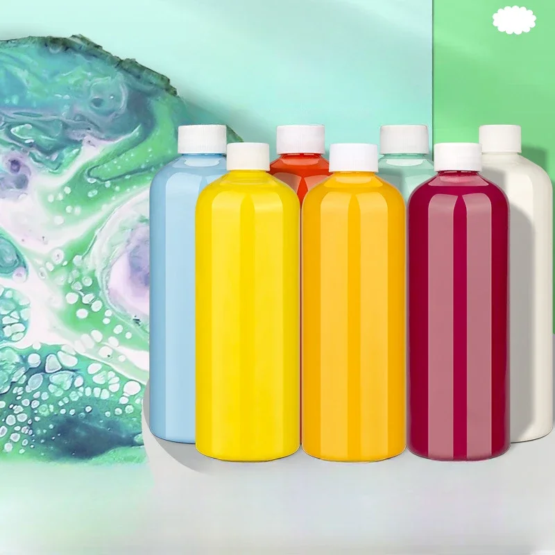 

500 мл большой акриловый жидкий пигмент в бутылке, ручная работа, сделай сам, белый эмбрион, жестокий медведь, высокая яркость, раскраска, товары для рукоделия