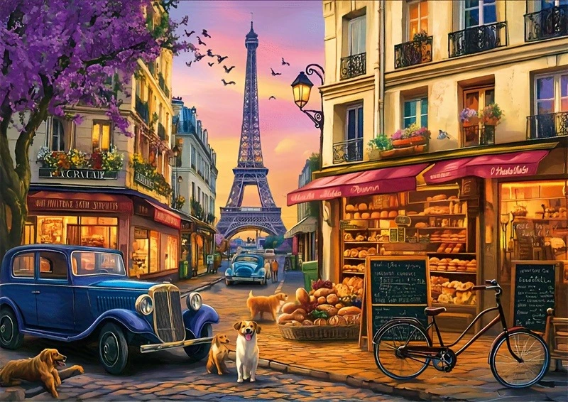 Paris Dusk Charm Jigsaw Puzzle 500/1000/1200/2000 Pieces Paper Puzzle for Adults Kids Home Decor Gift 38x52cm to 70x100cm