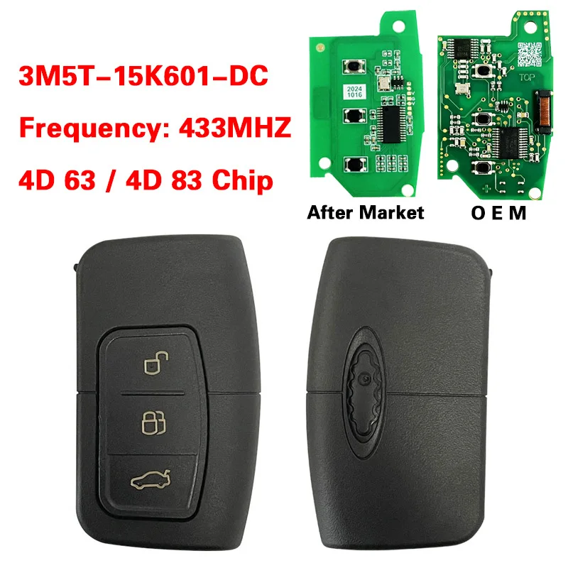 Подходит для смарт-карты Ford Kidney, Focus Winning 3M5T-15K601-DC 433 МГц 1698112 Подходит для смарт-карты Ford Kidney, Focus Winning 3M5T-15K601-DC 433 МГц 1698112