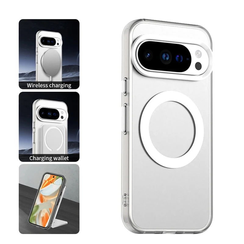 Custodia magnetica per Google Pixel 10 Pro Custodia di ricarica wireless Magsafe Google Pixel 10 Pixel 10 Pro XL Custodia protettiva per PC opaca