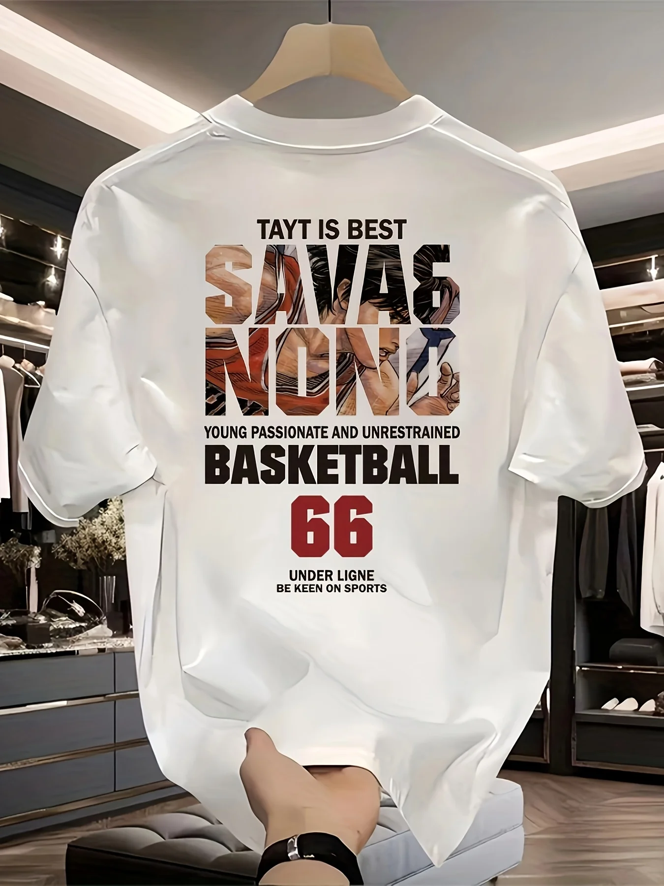 เสื้อยืดกราฟิกผ้าฝ้ายหนาสําหรับผู้ชายพิมพ์ "TAY IS BEST SPORT", เสื้อยืดแขนสั้นฤดูร้อนลําลอง, ระบายอากาศได้และซักด้วยเครื่องได้