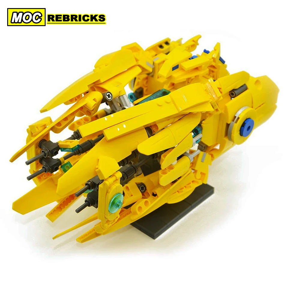 

MOC Building Blocks Spaceship Yellow Mecha DIY Model Collection Experts Education Brick Toys Small Particles Birthday for Gifts