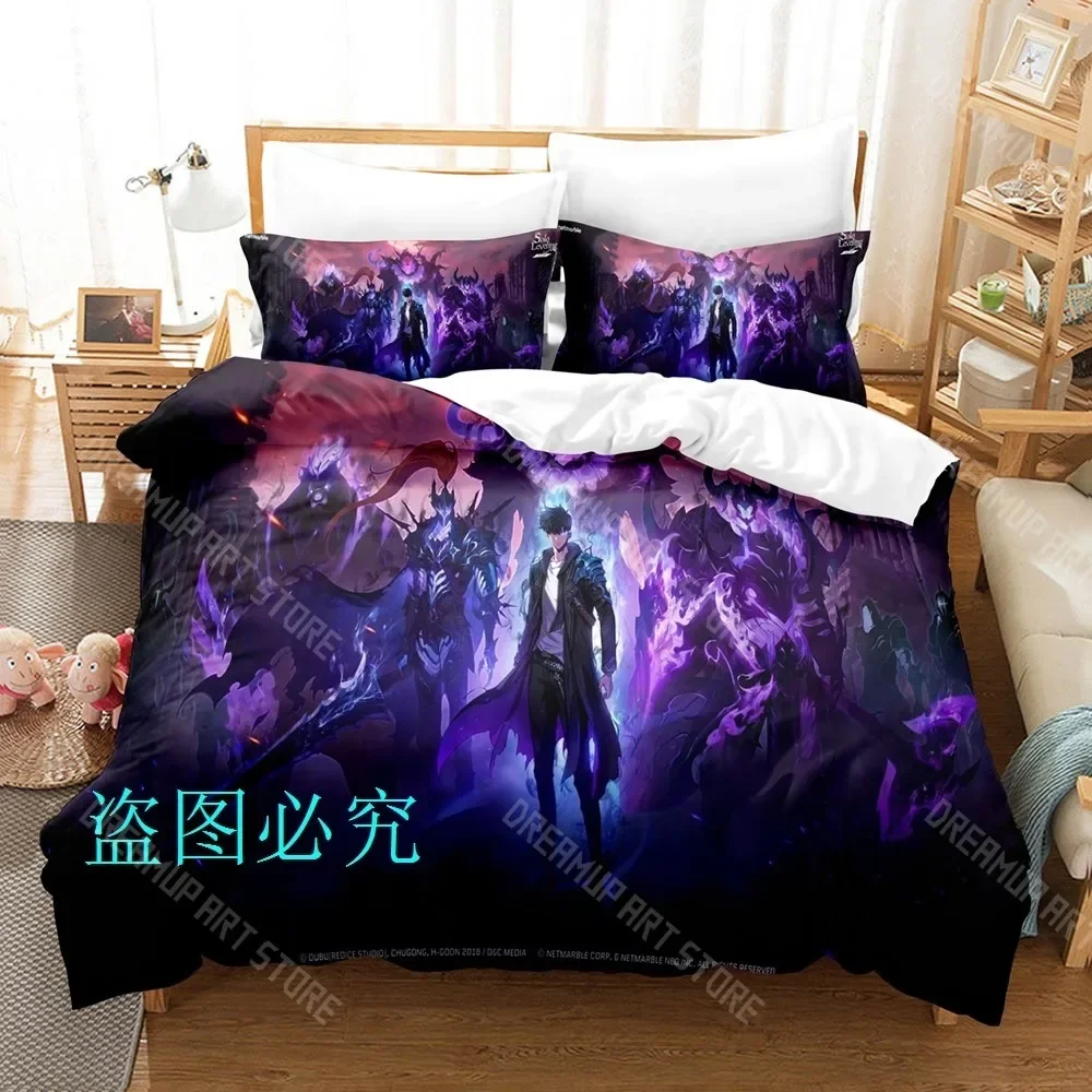 

3D Print Arise from the Shadow Solo Anime Leveling Bedding Set Single Twin Full Queen King Size Bed Set Adult Kid Bedroom