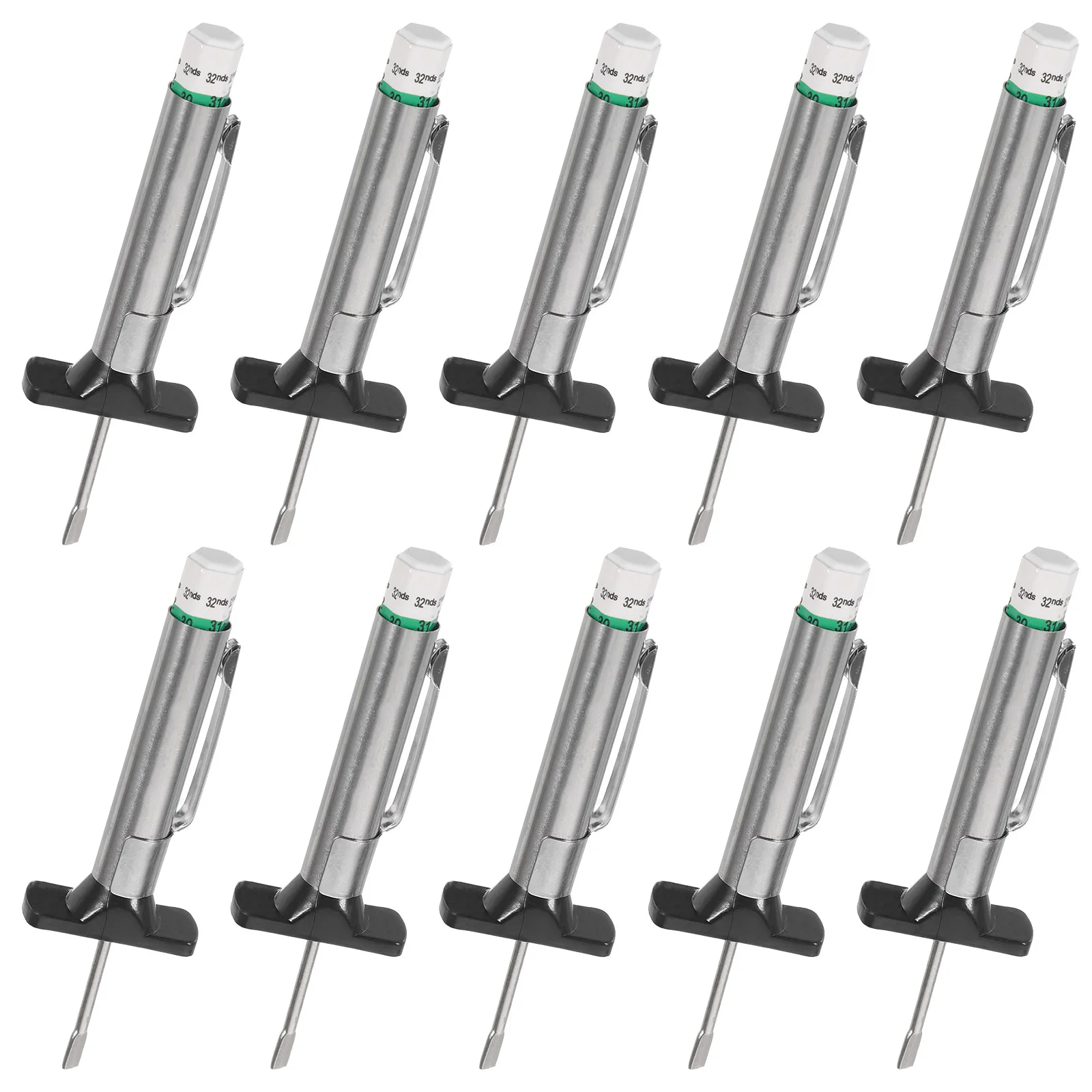 

10Pcs Tire Thread Depth Gauge 0-25Mm Compact Reusable Indicator for Cars Trucks Bikes All Vehicles Tire Depth Gauge