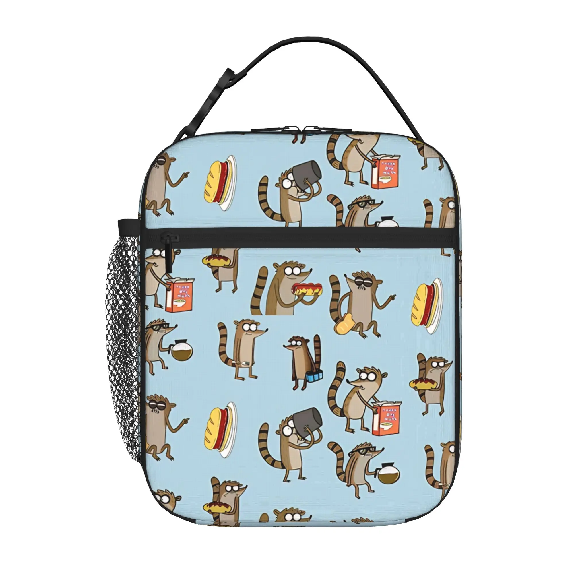 1 Piece Portable Lunch Container funny little animal  Zipper Closure Durable Pocket R-Regular show For Lunch Box Bag