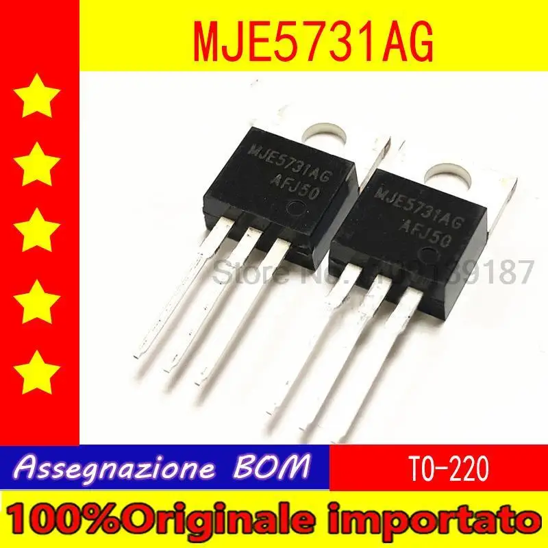 

10pcs/lot MJE5731AG MJE5731A MJE5731 TO-220 PNP Silicon Power BJT transistor 375V 1A