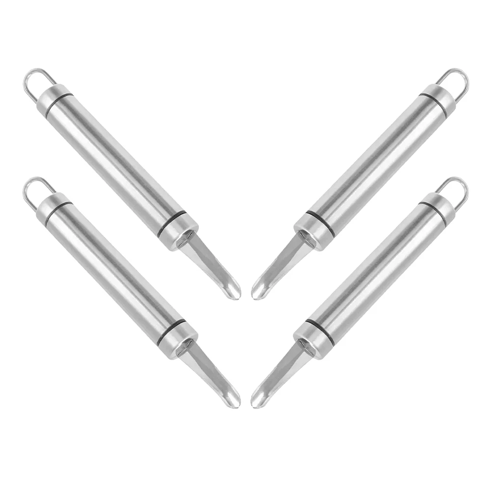

4Pcs Stainless Steel Longan Corer Shrimp Deveining Tool Fruit Pitter Kitchen Gadget Portable Household Core Remover