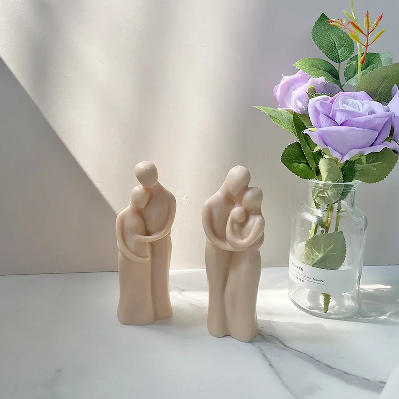 Retrato de cuerpo humano 3D DIY molde de silicona para velas, amante de la madre y el niño, jabón hecho a mano, molde de yeso, decoración del hogar