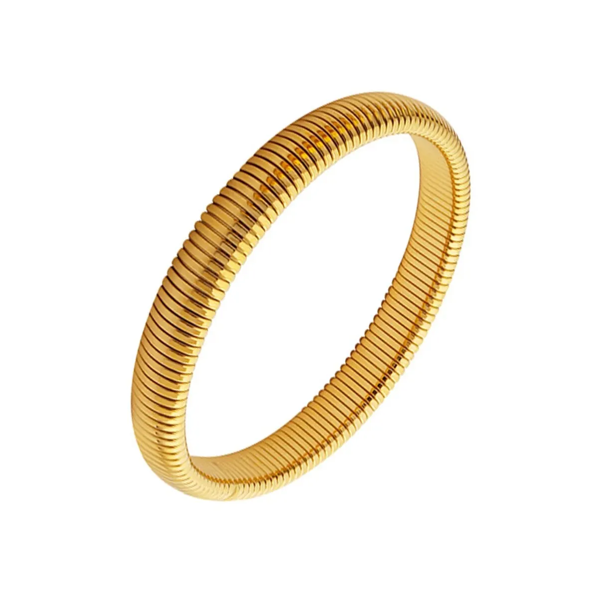 Waterdichte roestvrijstalen retro elasticiteit dikke metalen gepolijste armband 18K vergulde trend mode unisex sieraden mannen vrouwen