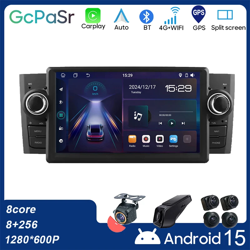

Android 15 Car Radio For FIAT Grande Punto Linea 2007-2012 Multimedia Navigation Stereo Intelligent System GPS Carplay DVD