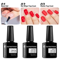 MSRUIOO 8ml Base No-wipe Matte Top Coat Gel Nail Polish Long-Lasting Soak Off UV Gel Nail Supplies Manicure Nail Art Vernis