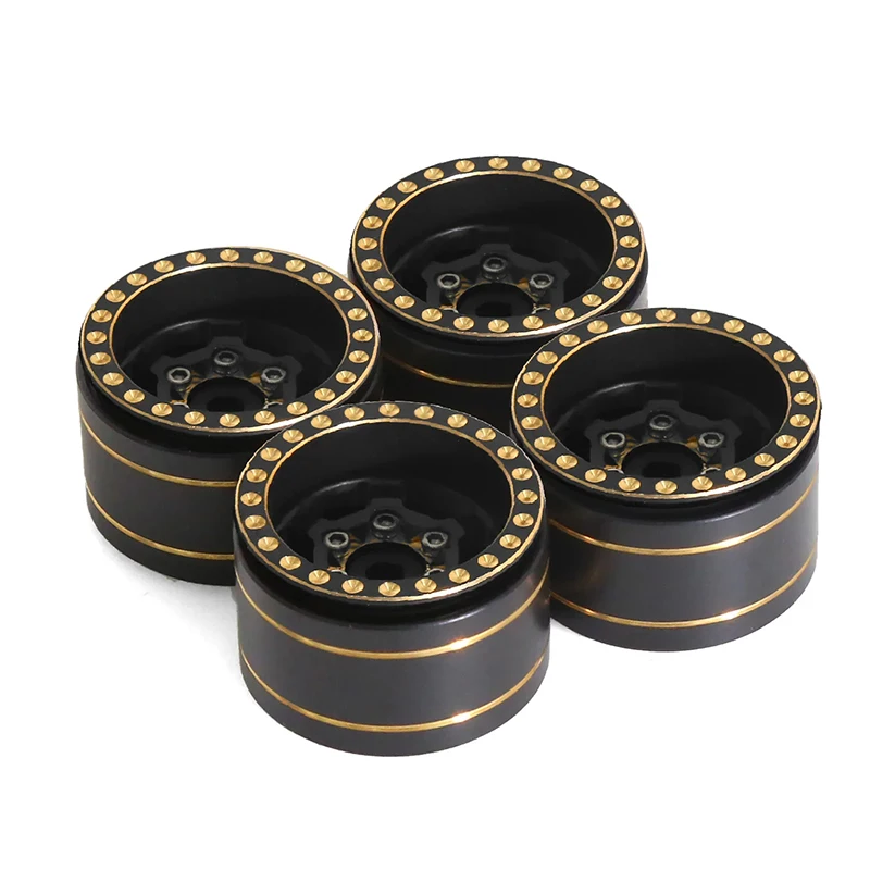 

4pcs 1.0" Brass Beadlock Wheel Hub Wheel Rim For 1/18 1/24 RC Crawler Car TRX4M SCX24 AX24 Upgrade Parts Accessories