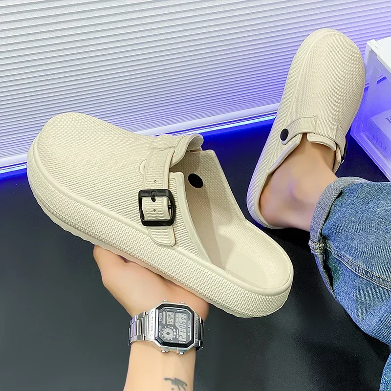 

Summer Baotou Sandals Men's Birkenstocks Casual Driving Mules Shoes Fashion External Wearing Slippers Couple Big Sizes 35-46