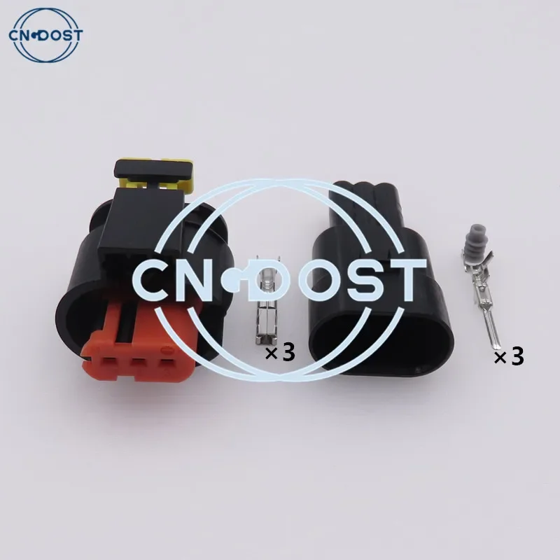 1 Set 3 Pin Waterproof Car Socket Sealed Sensor Connector Fuel Diesel Injector Ignition Coil Plug AC Assembly 284425-1 284426-1