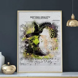 Wicked The Musical Poster Wall Art Defying Gravity Music Sheet Pictures Canvas Print Witch Music Living Room Home Decor Painting