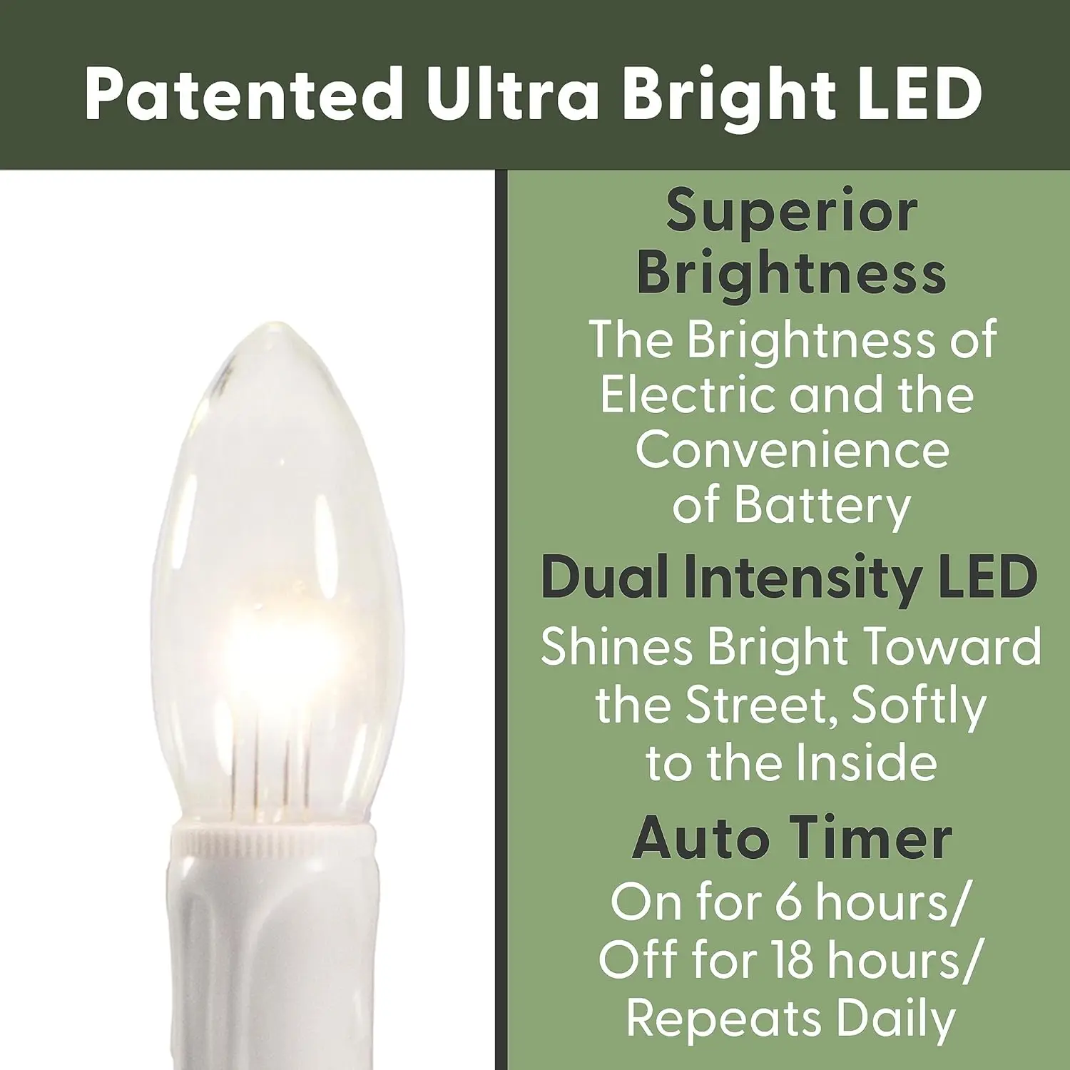 Ultra-Bright LED Window Candles with Timer, Battery Operated, Adjustable Height, Pack of 4