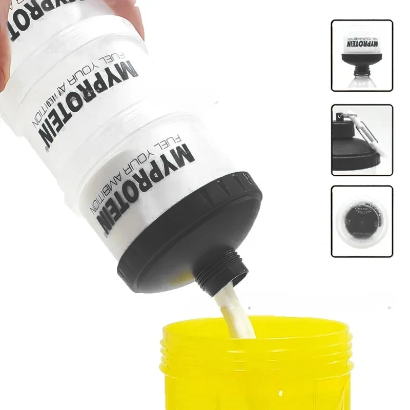

3-layer Protein Powder Combination Jar Carabiner Layered Storage Pill Box Snack Jar Travel Portable Milk Powder Storage Box