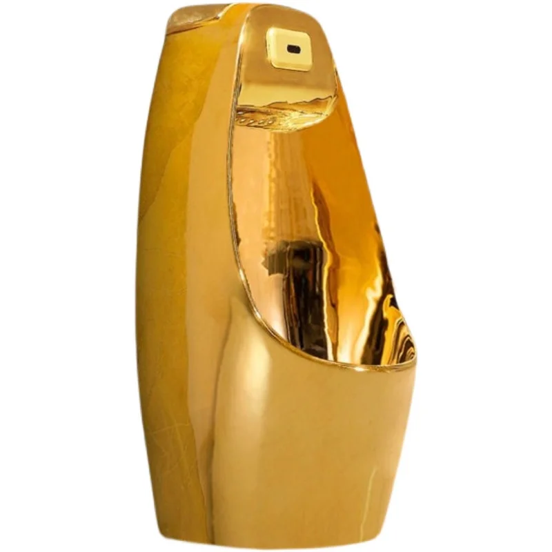 

Automatic induction gold urinal ceramic men's local tyrant gold urinal wall hanging gold urinal