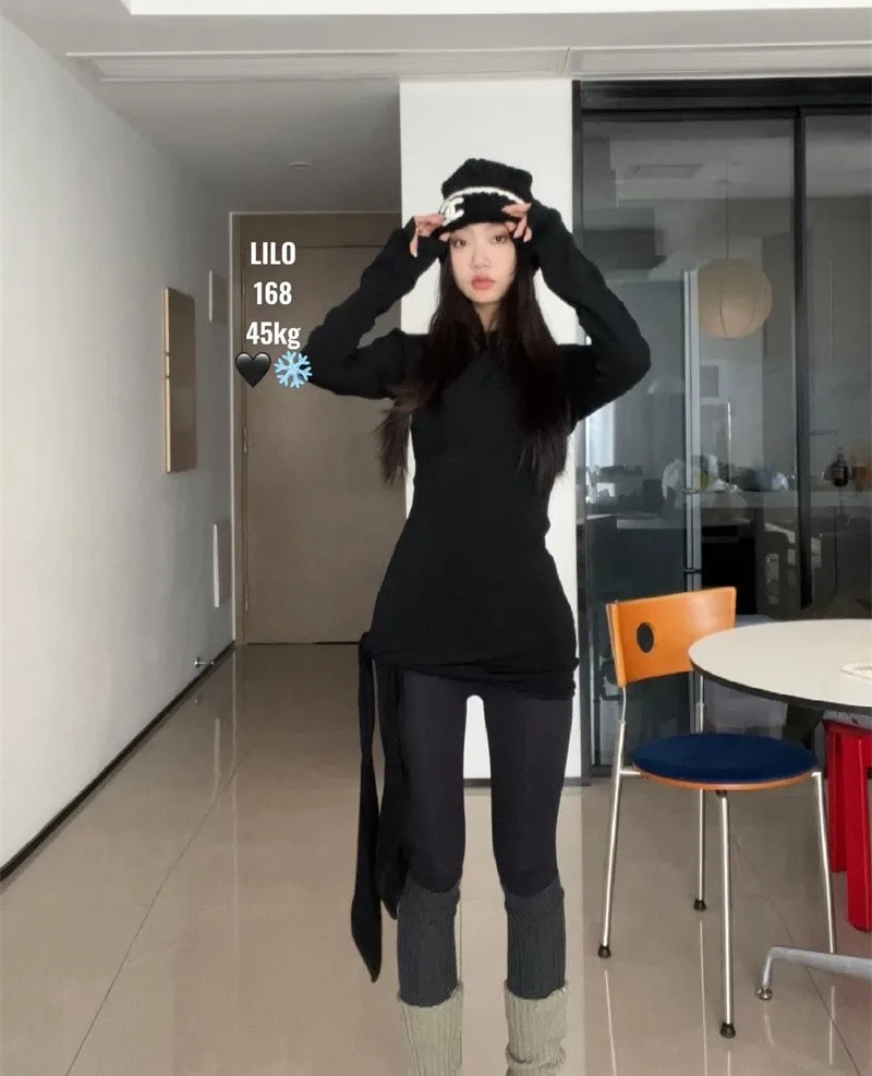 تي شيرت بأكمام طويلة للنساء صيفي بأكمام مضيئة على الكتف كل مباراة من القطن ثنى الرسن الرباط مجموعة الفتيات