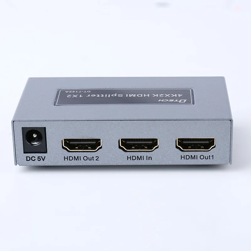 High-Tech HDMI Splitter 1in 2 Out 4k/2k@30hz 3D 24-26AWG Dc5v HDCP 1.4 hdmi Video Splitter Optic for Cctv Multimedia