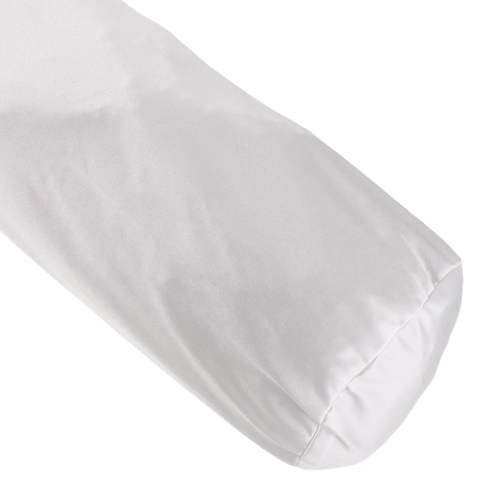 Cylindrical Neck Roll Pillowcase Silver 23.2x6 Ice Cooling Breathable Neck Pillow Cover Travel Office Car Ergonomic Support