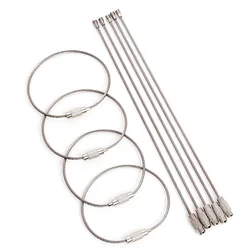 10PCS EDC Stainless Steel Wire Keychain Cable Rope Key Holder Keyring Key Chain Rings Women Men Jewelry Key Holder Gifts 1.0mm