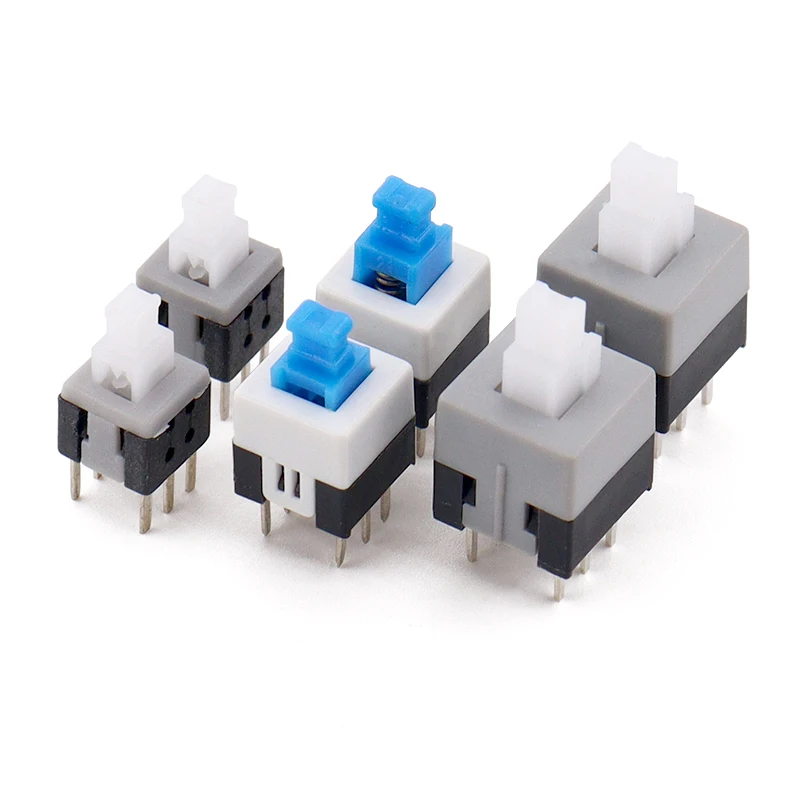 20PCS Push button switch self-locking 6 feet not self-locking 7 * 7mm reset switch 8.5x8.5 small button button without lock