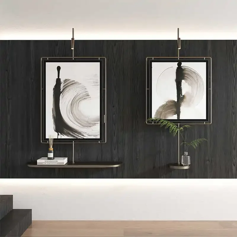 Song Dynasty aesthetic lamp metal decorative painting entrance painting aisle hanging painting high-end metal three-dimensional