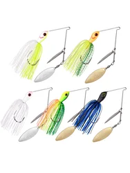 Goture Fishing Lure 20g/24g High Quality Spinnerbait Double Metal Willow Blades Skirt Spinner Lure Bait with 3/0# Hook Equipment