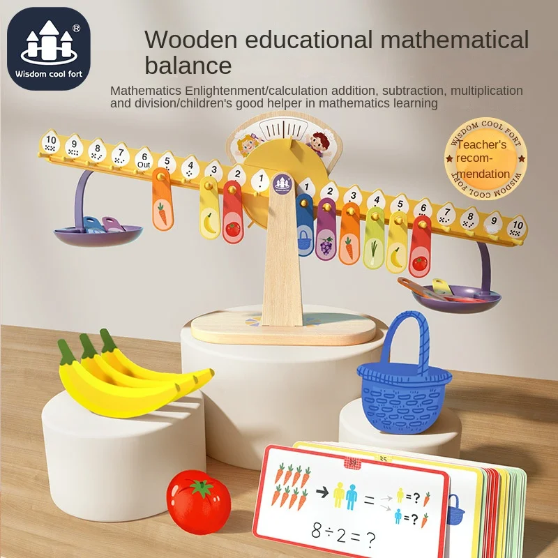 Creative Montessori Child Match Montessori DIY Balance Learning Wooden Teaching Educational Interactive Puzzle Game Toy