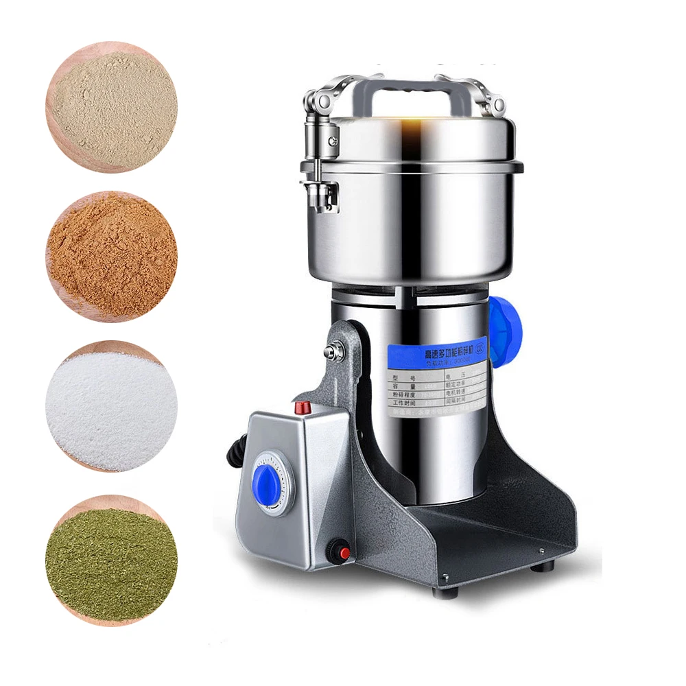 

600g Swing Type Grains Herbal Powder Miller Dry Food Grinder Machine High Speed Intelligent Spices Cereals Crusher