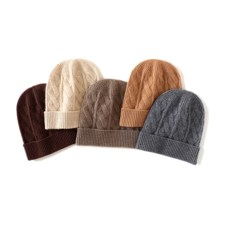 (100% Cashmere) cappello Versatile da donna di fascia alta in Cashmere intrecciato con temperamento classico