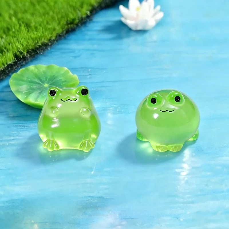 Creative Micro Landscape Luminous Cute Little Frog DIY Desktop Decoration Blind Bag Accessory Pendant Small Figurine Ornament