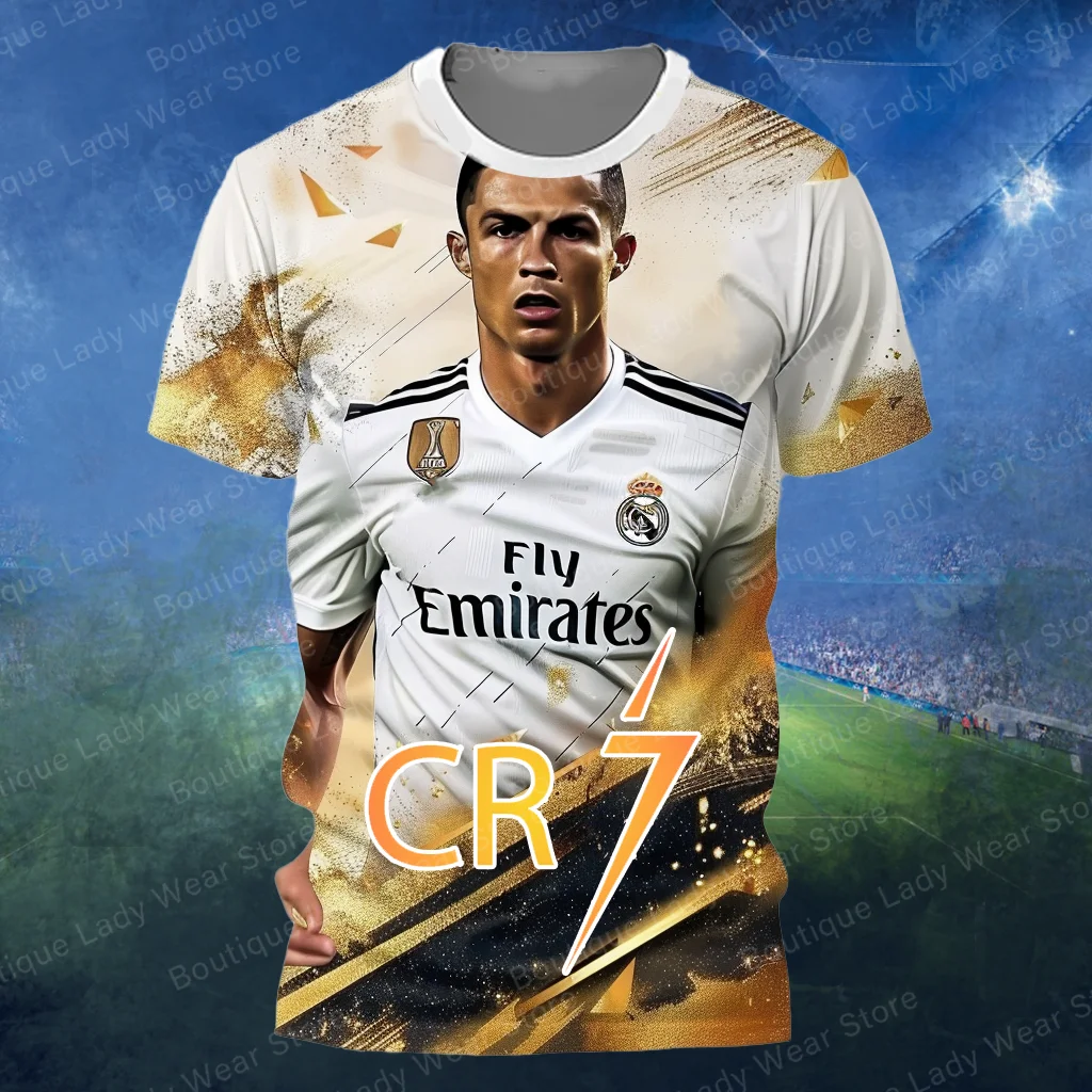 Football Star Cristiano Ronaldo 3D Printing T-shirts Summer Women T-shirts Mens Oversized T -Shirt New O-Neck Short Sleeve Tops