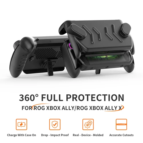 Imagen 1 del producto Funda protectora X153 para ROG Ally y ROG Ally X con soporte, juego de protección completa, a prueba de golpes, agarre antideslizante antiarañazos, accesorios