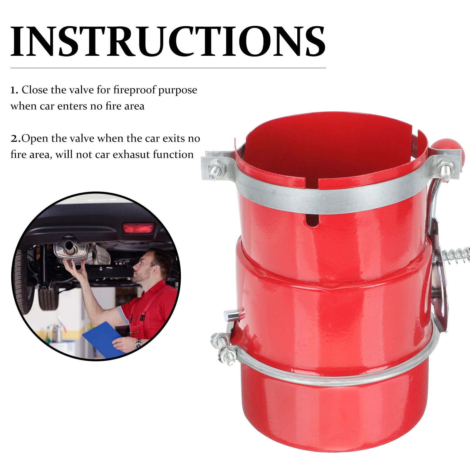 110Mm Fireproof Spark for Car Exhaust Reliable Carbon Steel Build Easy Install for Scooter Dirt Bike Street Bike Atv