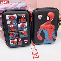Marvel Cartoon Anime Pencil Case Superhero SpiderMan 3D Stereo Waterproof Resistant Falling Student Stationery Box Birthday Gift