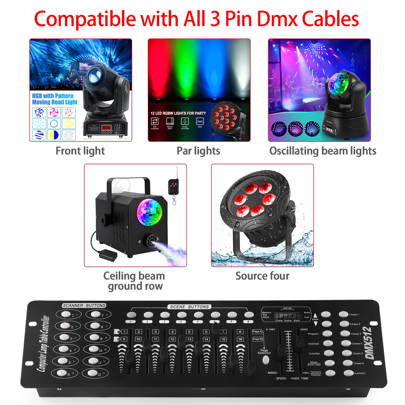 Imagem -05 - Uking Dmx 512 Controlador 192 Canais Dmx Console de Luz de Palco para Festa dj Luzes Discoteca Mostrar Night Club