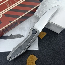 Outdoor camping Z T0470 Hunting Tactical Titanium Alloy Inlaid Carbon Fiber Handle Convenient Hiking EDC Pocket Knife