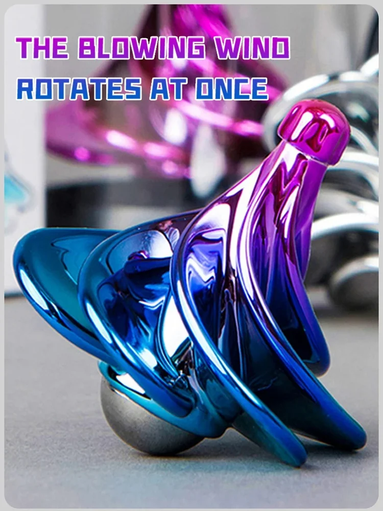 Jouet de bureau amusant pour soufflage du vent, jouet de poche rotatif, Fidget, Spinner cinétique, soulagement du Stress pour adultes, cadeau d'anniversaire et de noël pour enfants